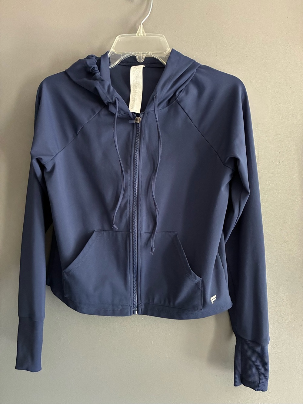 Fabletics Women's Navy Full-Zip Hooded Athletic Jacket